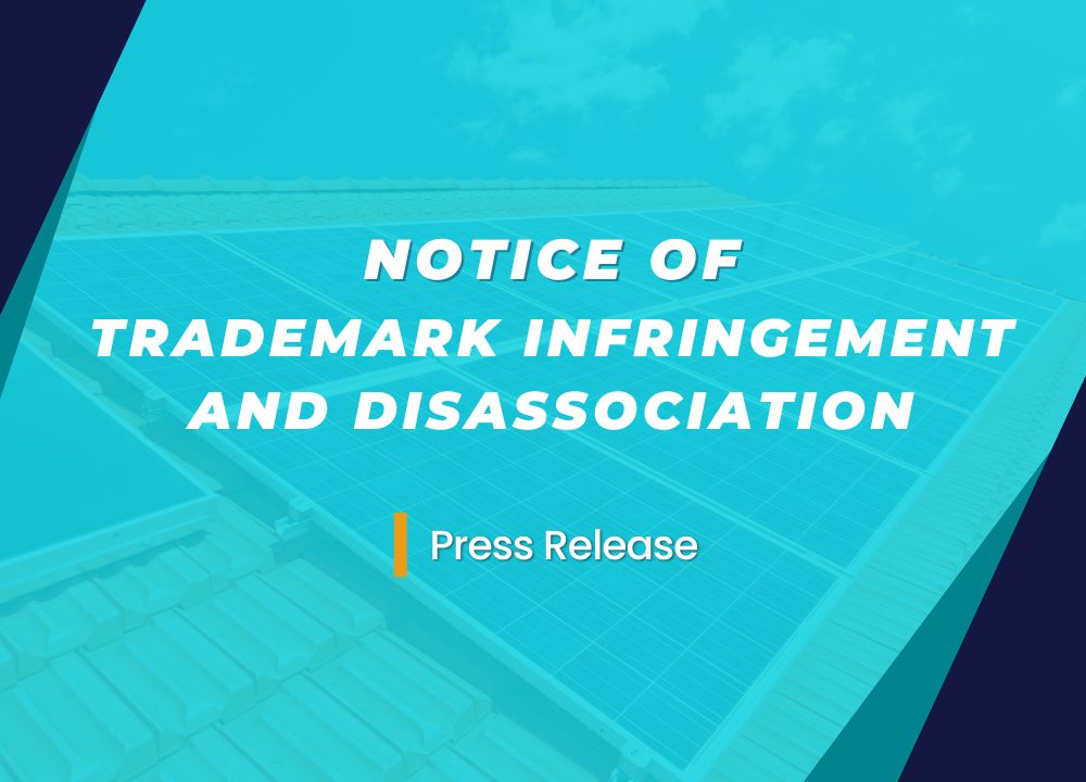 Press Release: Notice of Trademark Infringement and Disassociation